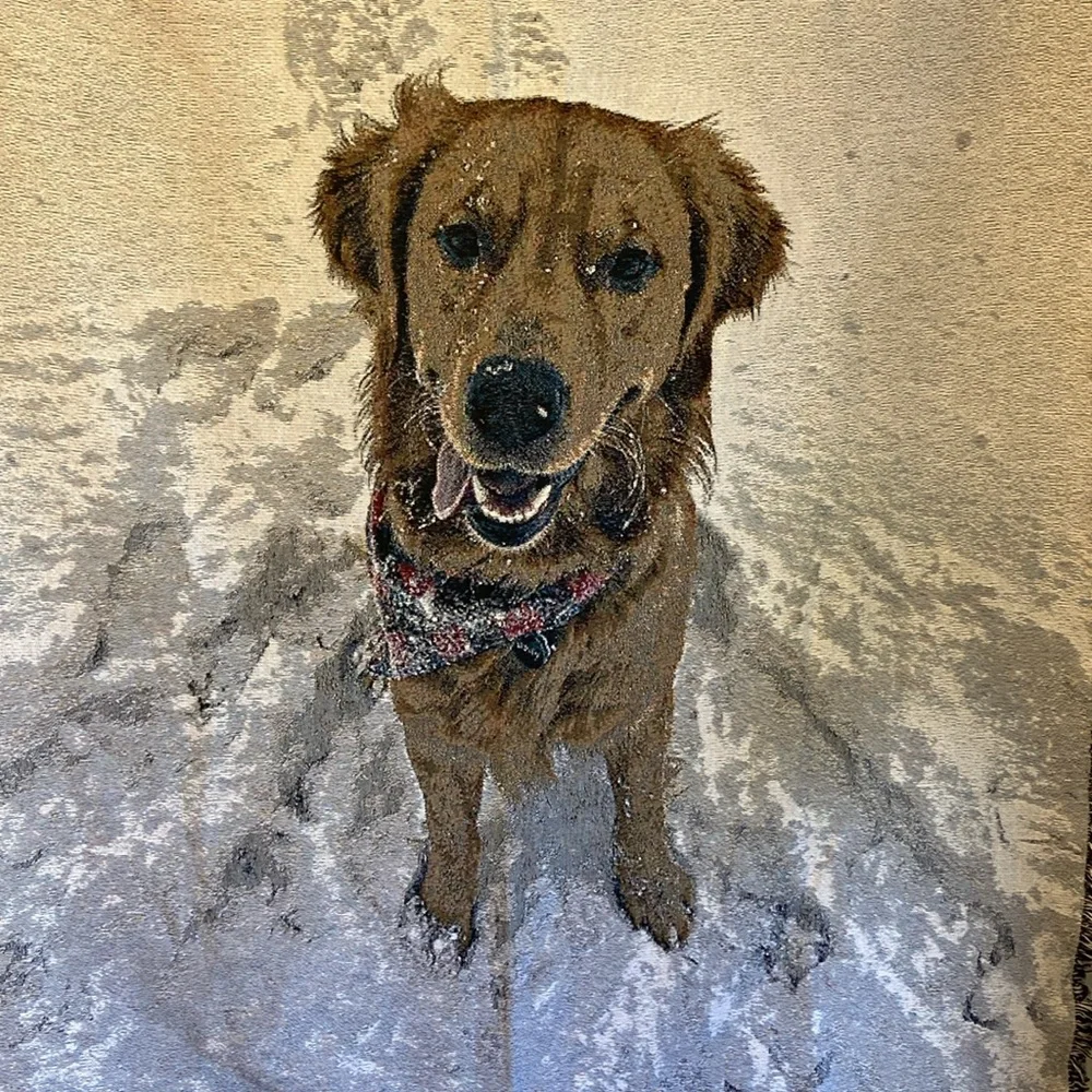 Blanket Throw Golden Retriever Dog Tapestry.
